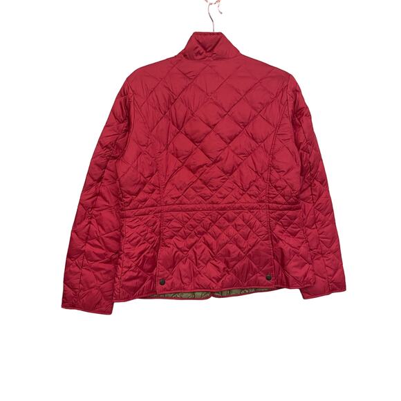 Eddie Bauer woman’s jacket LP red 550 fill power quilted goose down snap front - Picture 2 of 12